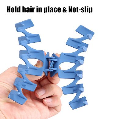 4 Pcs Hair Claw Wave Hair Clips For Women Wave Clips Dark Blue Brown