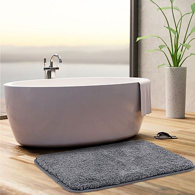 Plush Shaggy Non-slip Bath Mat Thick Bathroom Rug Show Door Mat Carpet, 24" X 35"