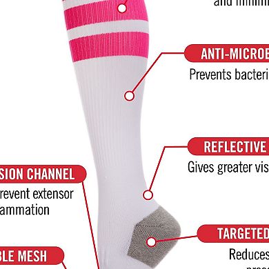 Women's Retro Stripe Performance Knee High Cotton Blend Moderate Compression Socks