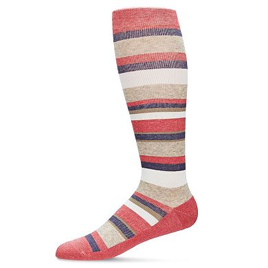 Women's Multi Striped Cotton Blend 15-20mmhg Graduated Compression Socks