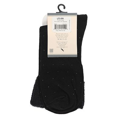 Women's Pindot Soft-fit Thick Cuff Cotton Rich Crew Sock