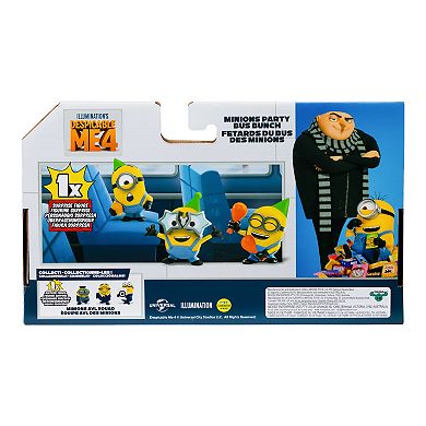 Despicable Me 4 Minions Party Bus Bunch 4-Pack Toy
