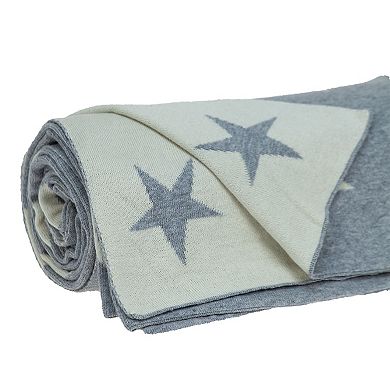 Gray Transitional Style Knitted Throw Blanket 52" x 70"