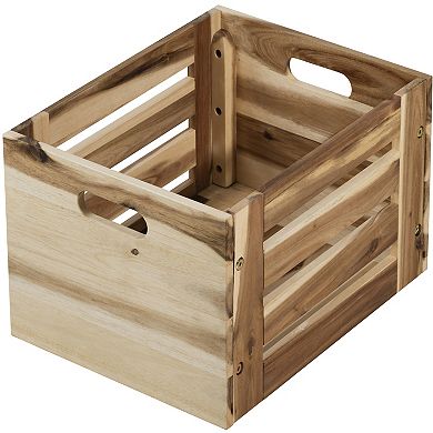 Ehemco Solid Wood Storage Crates, Set Of 2