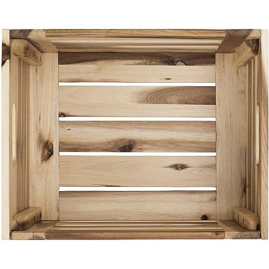 Ehemco Solid Wood Storage Crates, Set Of 2