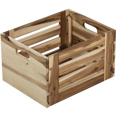 Ehemco Solid Wood Storage Crates, Set Of 2