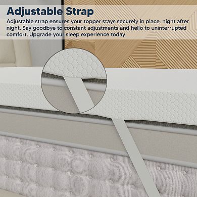 Continental Sleep, 1-inch Medium Firm Mattress Toppers with Breathable Cover.