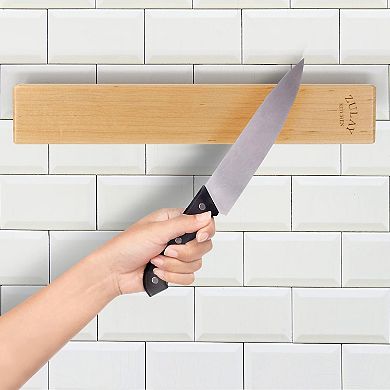 Zulay Kitchen Wooden Magnetic Knife Strip
