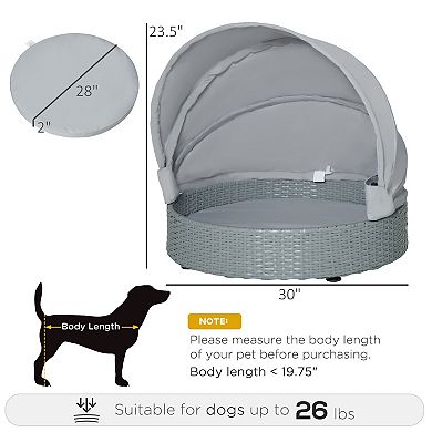 Small Outdoor Dog Bed With Shade, Collapsible Canopy Small Dog Bed, Puppy Bed