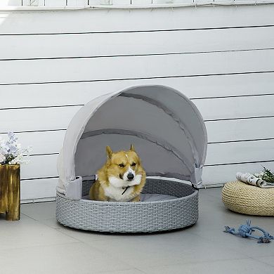 Small Outdoor Dog Bed With Shade, Collapsible Canopy Small Dog Bed, Puppy Bed