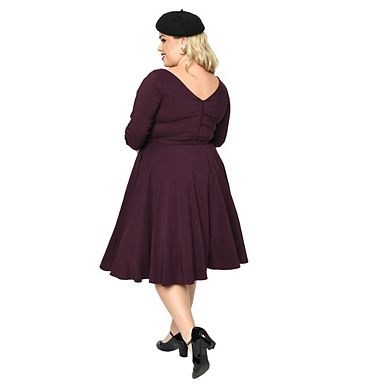 3/4 Sleeve Boat Neck Devon Swing Dress