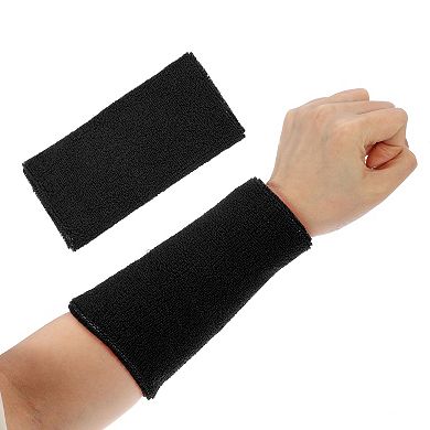 1 Pair Sweat Absorbing Wrist Sweatbands Athletic Cotton Yarn Latex