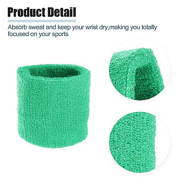 Pair Wrist Band Sweat Absorbing Cotton Terry Cloth