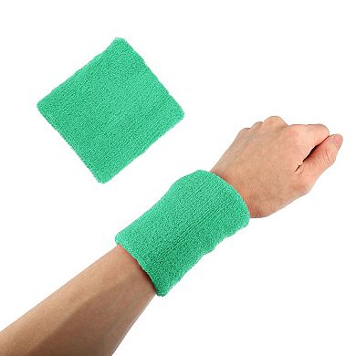 Pair Wrist Band Sweat Absorbing Cotton Terry Cloth
