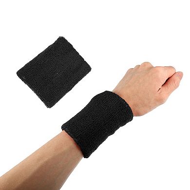 Pair Sweat Absorbing Wrist Sweatbands Athletic Cotton Terry Cloth