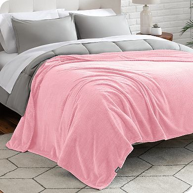 Bare Home Textured Microplush Blanket