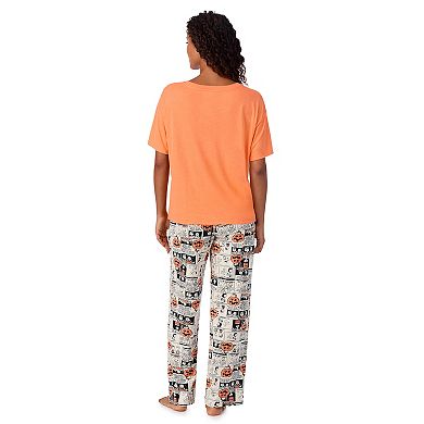 Women's Snoopy Great Pumpkin Halloween Boxy Sleep Tee and Pants Set