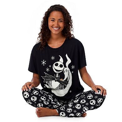 Disney's The Nightmare Before Christmas Women's Boxy Sleep Tee and Pants Set