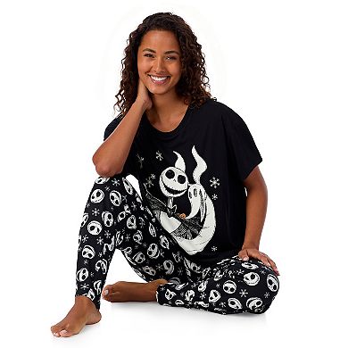 Disney's The Nightmare Before Christmas Women's Boxy Sleep Tee and Pants Set