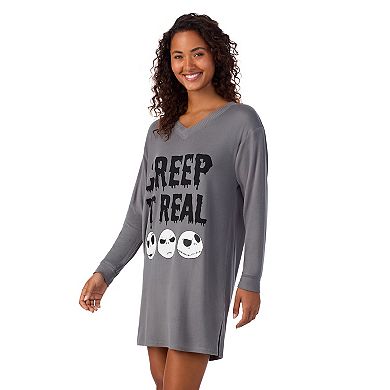 Juniors' Disney's The Nightmare Before Christmas Jack Skellington Long Sleeve V-Neck Sleepshirt