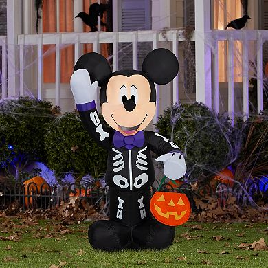 Disney's Mickey Mouse in Skeleton Costume 3.5-ft Inflatable Outdoor Decor