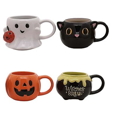 Celebrate Together™ Halloween Ghost, Black Cat, Jack-o-Lantern, & Cauldron Stacking Mugs