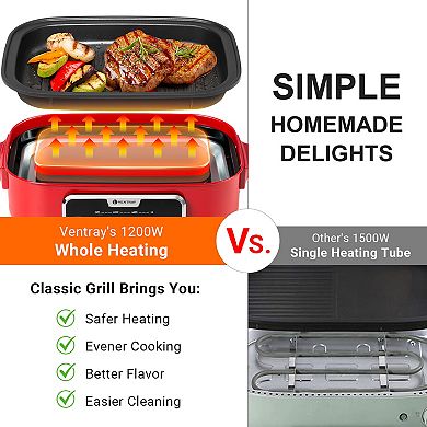 Ventray 1200W Indoor Grill Set With 5 Nonstick Plates