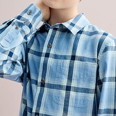 Boys 8-20 Sonoma Goods For Life® Perfect Length Button Up Shirt in Regular & Husky