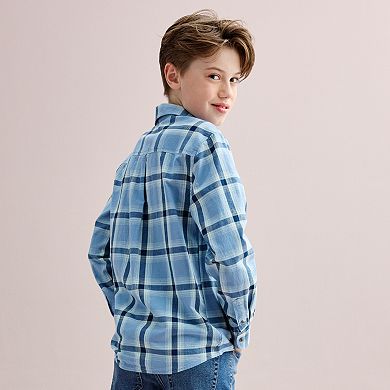 Boys 8-20 Sonoma Goods For Life® Perfect Length Button Up Shirt in Regular & Husky