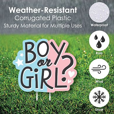 Big Dot of Happiness Baby Gender Reveal - Lawn - Outdoor Party Yard Decorations - 10 Pc