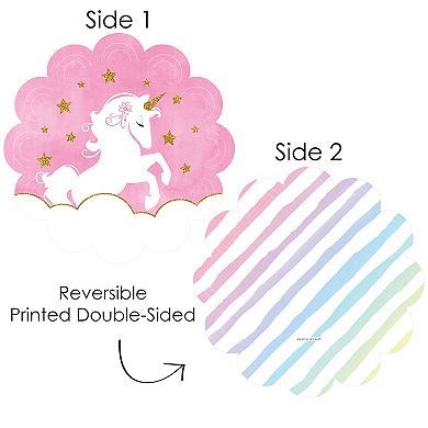 Big Dot Of Happiness Rainbow Unicorn Magical Baby Shower & Birthday Party Chargers 12 Ct