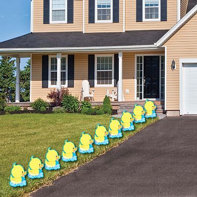 Big Dot of Happiness Ducky Duck - Rubber Ducky Lawn Decor - Outdoor Party Yard Decor - 10 Pc