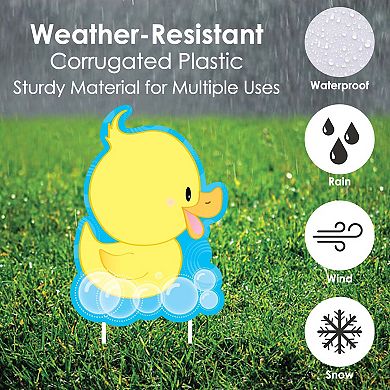 Big Dot of Happiness Ducky Duck - Rubber Ducky Lawn Decor - Outdoor Party Yard Decor - 10 Pc