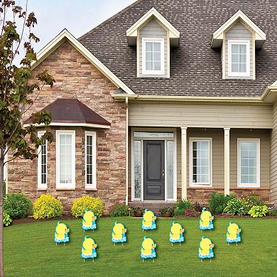 Big Dot of Happiness Ducky Duck - Rubber Ducky Lawn Decor - Outdoor Party Yard Decor - 10 Pc