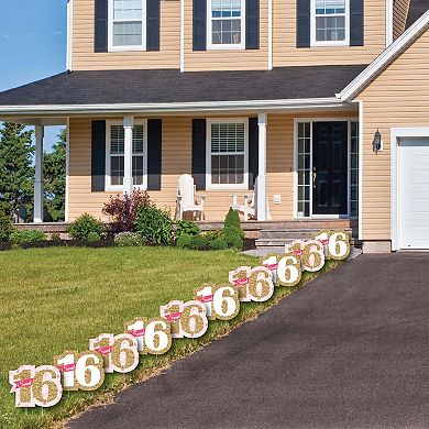 Big Dot of Happiness Sweet 16 - Sweet Sixteen Lawn Outdoor Birthday Party Yard Decor 10 Pc