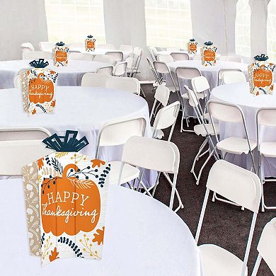 Big Dot Of Happiness Happy Thanksgiving - Decor Fall Harvest Fold & Flare Centerpieces 10 Ct