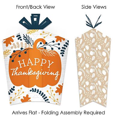 Big Dot Of Happiness Happy Thanksgiving - Decor Fall Harvest Fold & Flare Centerpieces 10 Ct