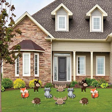 Big Dot of Happiness Woodland Creatures - Forest Animal Lawn Outdoor Party Yard Decor 10 Pc