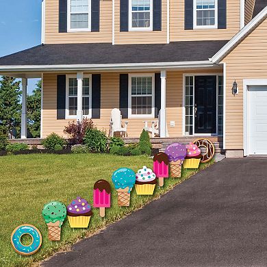 Big Dot of Happiness Sweet Shoppe - Lawn Decor - Outdoor Party Yard Decor - 10 Pc