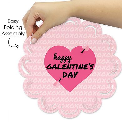 Big Dot Of Happiness Be My Galentine Valentine's Day Round Table Decor Paper Chargers For 12