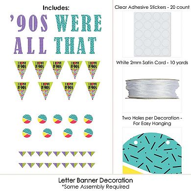 Big Dot Of Happiness 90's Throwback - 1990's Party Letter Banner Decor - '90's Were All That