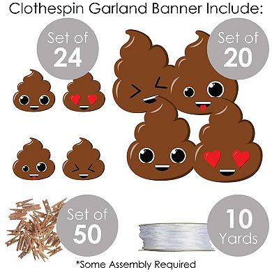 Big Dot Of Happiness Party 'til You're Pooped Party Diy Decor Clothespin Garland Banner 44 Pc