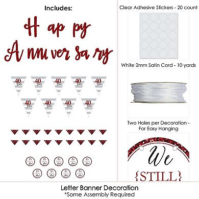 Big Dot Of Happiness We Still Do - 40th Wedding Anniversary Letter Banner - Happy Anniversary