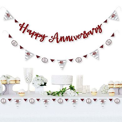 Big Dot Of Happiness We Still Do - 40th Wedding Anniversary Letter Banner - Happy Anniversary