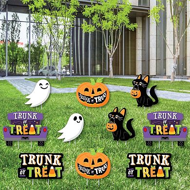 Big Dot of Happiness Trunk or Treat Lawn Outdoor Halloween Car Parade Party Yard Decor 10 Pc