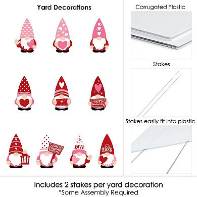 Big Dot of Happiness Valentine Gnomes - Lawn Outdoor Valentine’s Day Party Yard Decor 10 Pc