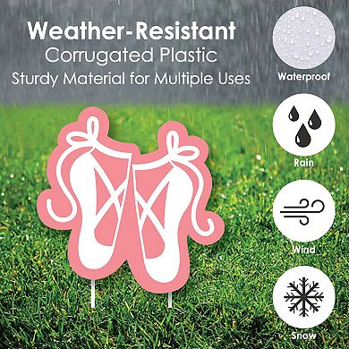 Big Dot of Happiness Tutu Cute Ballerina - Ballet Shoes Lawn Outdoor Party Yard Decor 10 Pc