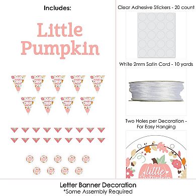 Big Dot Of Happiness Girl Little Pumpkin - Fall Birthday Or Baby Shower Letter Banner Decor