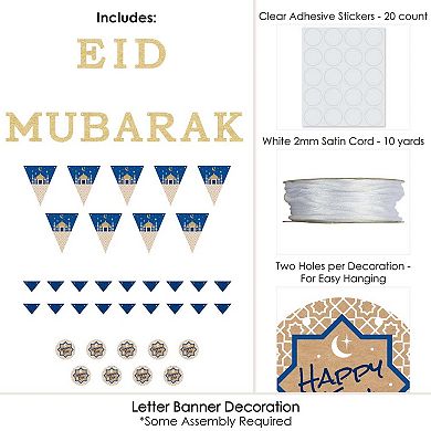 Big Dot Of Happiness Ramadan Letter Banner Decor 36 Cutouts Gold Glitter Eid Mubarak Letters