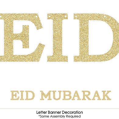 Big Dot Of Happiness Ramadan Letter Banner Decor 36 Cutouts Gold Glitter Eid Mubarak Letters